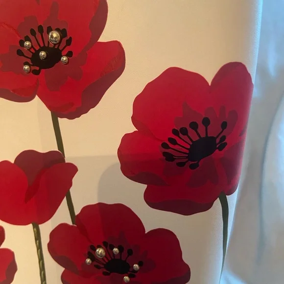 Kate Spade Red Floral Black and White Tote that comes with matching wallet - Picture 5 of 12